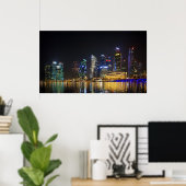 Schilderachtig Singapore Skyline Poster (Thuiskantoor)