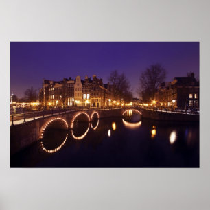 Schilderachtig stad Amsterdam Nederland Poster