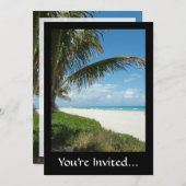 Schilderachtig strand, zijpalmvertakking kaart (Voorkant / Achterkant)