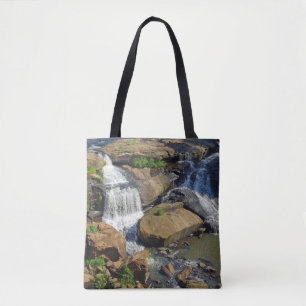 Schilderachtig stroom met waterval draagtas