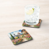 Schilderachtig Toscaans landschap Waterverf schild Bier Onderzetter (Rechterzijde)