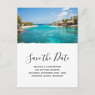 Schilderachtig Tropical Beach Island Save the Date Uitnodiging Briefkaart