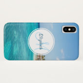Schilderachtig Tropisch strand met Thatched Huts M Case-Mate iPhone Case (Achterkant (horizontaal))