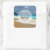 Schilderachtig Turquoise Blue Zee Beach Photo Cand Vierkante Sticker (Tas)
