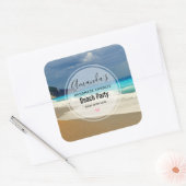 Schilderachtig Turquoise Blue Zee Beach Photo Cand Vierkante Sticker (Envelop)