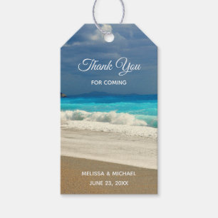 Schilderachtig Turquoise Blue Zee Beach Photo Wedd Cadeaulabel