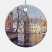 Schilderachtig Uitzicht Brugge Keramisch Ornament (Achterkant)