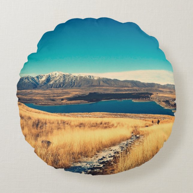 Schilderachtig uitzicht in Mt. John Top uitzicht p Rond Kussen (Voorkant)