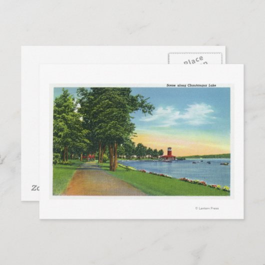 Schilderachtig Uitzicht langs het meer Briefkaart (Voorkant / Achterkant)