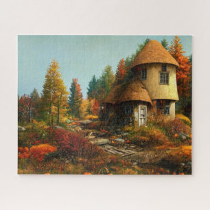 Schilderachtig Uitzicht van een middeleeuws Katoen Legpuzzel