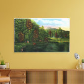 Schilderachtig Uitzicht van het Shadow Lake en het Canvas Afdruk (Insitu (Woonkamer))