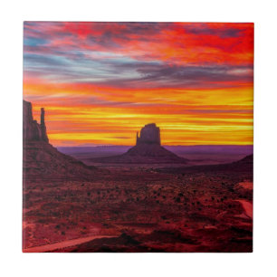 Schilderachtig Uitzicht van Sunset-over-Zee Tegeltje