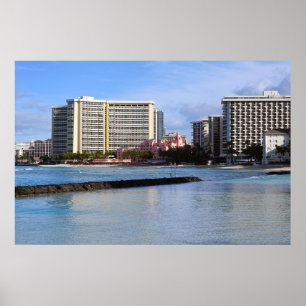 Schilderachtig Uitzicht van Waikiki Honolulu Hawai Poster