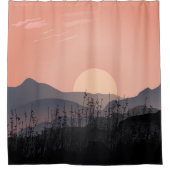 Schilderachtig uitzicht van zonsondergang in een v douchegordijn (Voorkant)