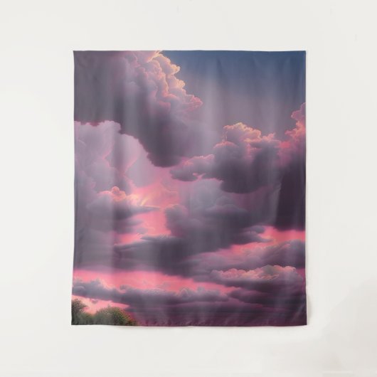 Schilderachtig Uitzicht zomerzonsondergang Wandkleed (Voorkant)