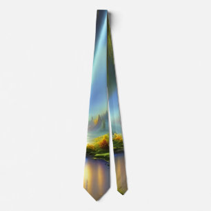 Schilderachtig waterval: AI Art. Stropdas