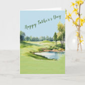 Schilderachtig Waterverf golfthema Vaderdag Kaart (Gele Bloem)