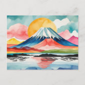 Schilderachtig Waterverf Mountain Springtime Briefkaart (Voorkant)