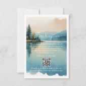 Schilderachtig Waterverf Pine Tree Lake bruiloft Bedankkaart (Voorkant)