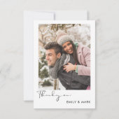 Schilderachtig Waterverf Pine Tree Lake bruiloft Bedankkaart (Achterkant)