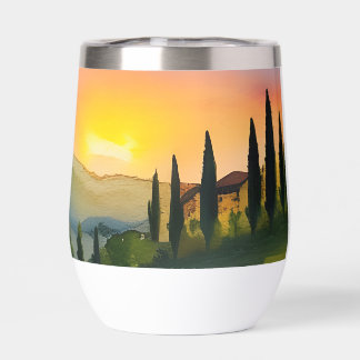 Schilderachtig Waterverf Toscane Hills