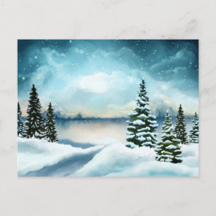 Schilderachtig Waterverf winterWonderland Briefkaart