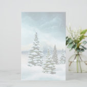 Schilderachtig Waterverf winterWonderland Briefpapier (Staand voorkant)