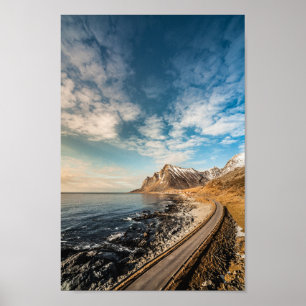 Schilderachtig weg Lofoten Islands Poster