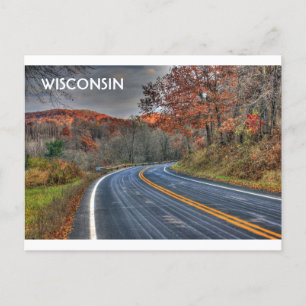 Schilderachtig wegen in Wisconsin in Herfst Briefkaart