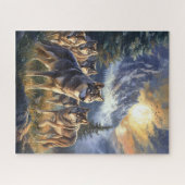 Schilderachtig, wilde Wolf Pack berg puzzel (Horizontaal)