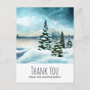 Schilderachtig Winter Wonderland Watercolor Kunst Briefkaart