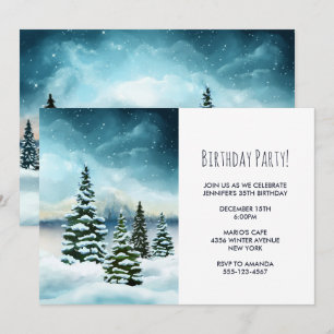 Schilderachtig Winter Wonderland Waterverf Kunstfe Kaart