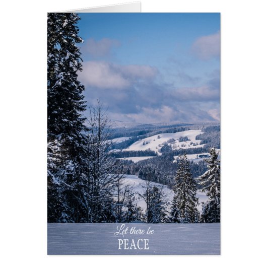 Schilderachtig Wintergebergte, kerstkaart (Voorkant)