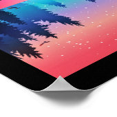 Schilderachtig wintermeer met Deer Poster (Hoek)