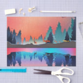 Schilderachtig wintermeer met Deer Tissuepapier (Craft)