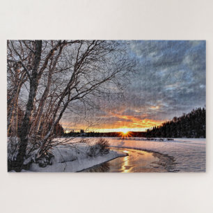 schilderachtig winterpuzzel legpuzzel