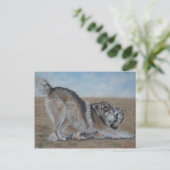 schilderachtig wolf - realist dierkunst briefkaart (Staand voorkant)