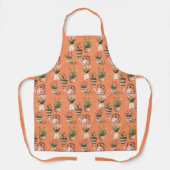 Schilderachtige apron met potplantenprint schort (Voorkant)