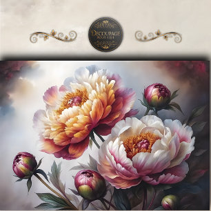 Schilderachtige Blush Pioen Decoupage Tissuepapier