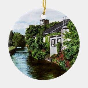 Schilderachtige Galway City Ierland Kanaalzicht Ke Keramisch Ornament