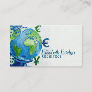 Schilderachtige Globe met Mondiale Valuta g12 Visitekaartje