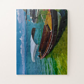 Schilderachtige meer taxiboot | Tropische wateren Legpuzzel
