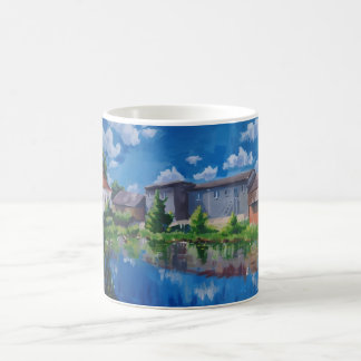 Schilderachtige platteland meer klassieke koffie M Koffiemok