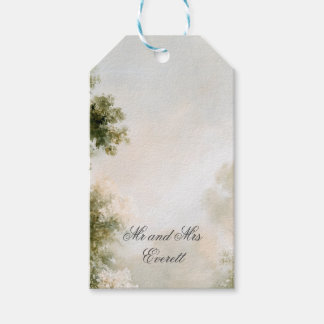 Schilderachtige Romantische Tuin Bruiloft Cadeaulabel