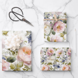 Schilderachtige Rozen en bloemen Inpakpapier Vel