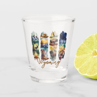 Schilderachtige Wyoming penseelstreken Shot Glas