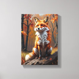 Schilderbord (Renard D'Automne) Canvas Afdruk