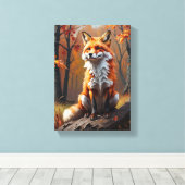 Schilderbord (Renard D'Automne) Canvas Afdruk (Insitu (Houten vloer))