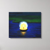 Schilderd diwali Deepa, drijvend op het water Canvas Afdruk (Voorkant)