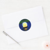 Schilderd diwali Deepa, drijvend op het water Ronde Sticker (Envelop)